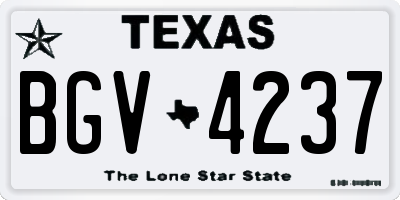 TX license plate BGV4237