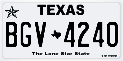 TX license plate BGV4240