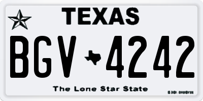 TX license plate BGV4242