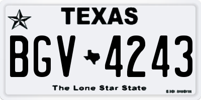 TX license plate BGV4243