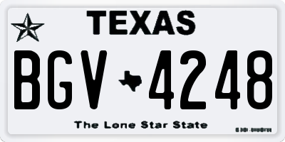 TX license plate BGV4248