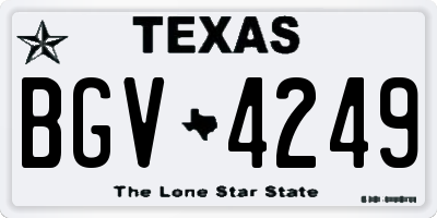TX license plate BGV4249