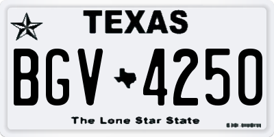 TX license plate BGV4250