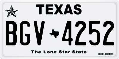 TX license plate BGV4252