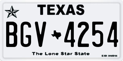 TX license plate BGV4254