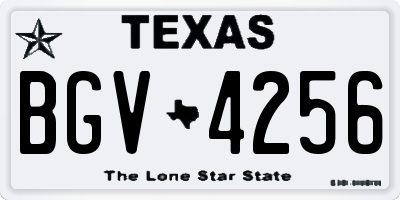 TX license plate BGV4256