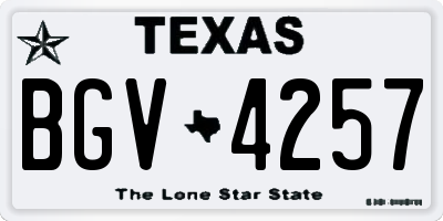 TX license plate BGV4257