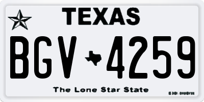 TX license plate BGV4259