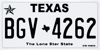 TX license plate BGV4262