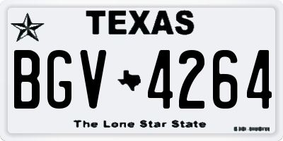 TX license plate BGV4264