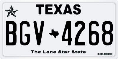 TX license plate BGV4268