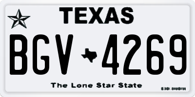 TX license plate BGV4269