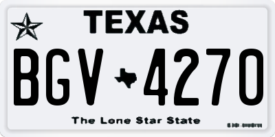 TX license plate BGV4270