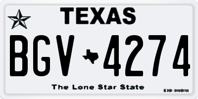 TX license plate BGV4274