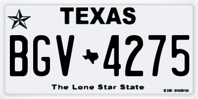 TX license plate BGV4275