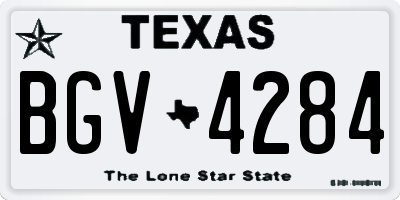 TX license plate BGV4284