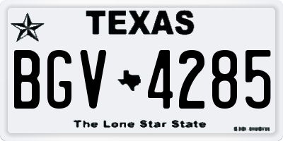 TX license plate BGV4285