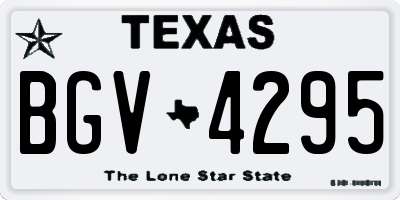 TX license plate BGV4295