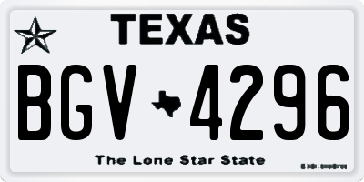TX license plate BGV4296