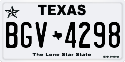 TX license plate BGV4298