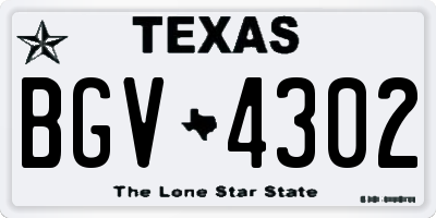 TX license plate BGV4302