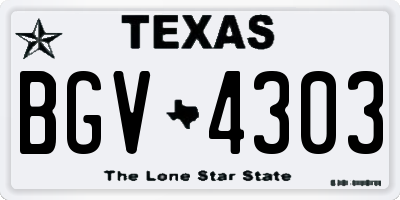 TX license plate BGV4303