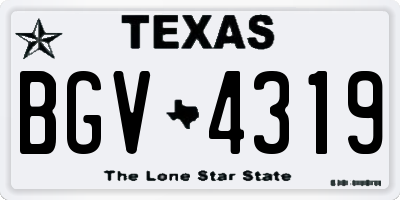 TX license plate BGV4319