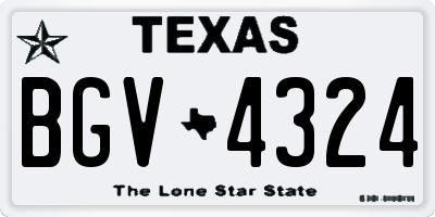 TX license plate BGV4324