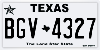 TX license plate BGV4327