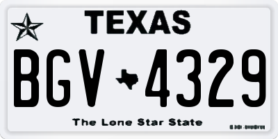 TX license plate BGV4329