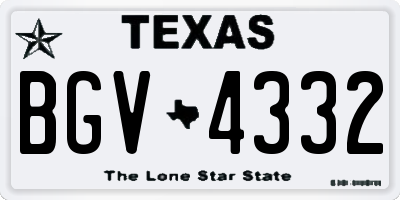 TX license plate BGV4332