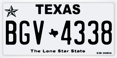 TX license plate BGV4338