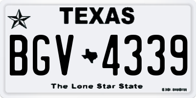 TX license plate BGV4339