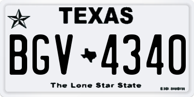 TX license plate BGV4340