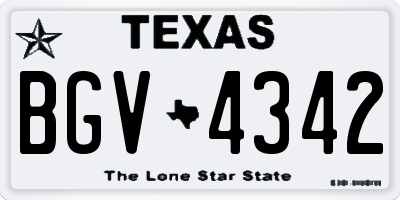 TX license plate BGV4342