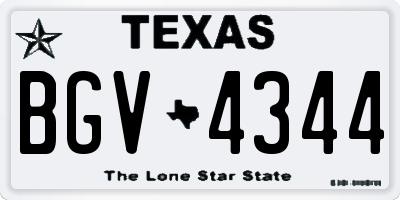 TX license plate BGV4344