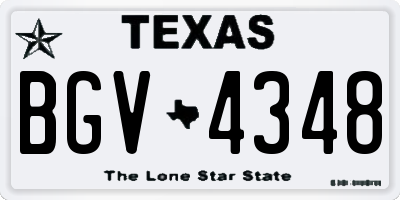 TX license plate BGV4348
