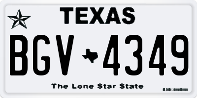 TX license plate BGV4349