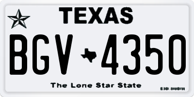 TX license plate BGV4350