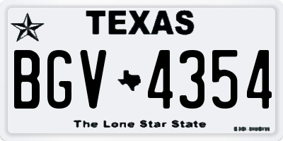 TX license plate BGV4354