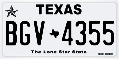TX license plate BGV4355