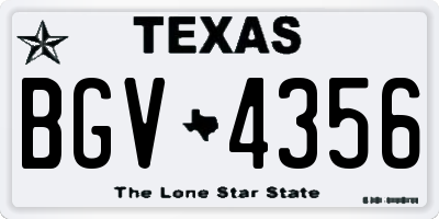 TX license plate BGV4356
