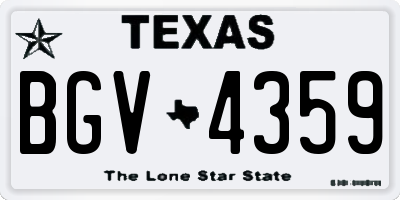 TX license plate BGV4359