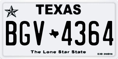 TX license plate BGV4364