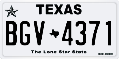 TX license plate BGV4371