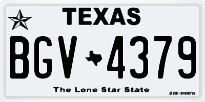 TX license plate BGV4379