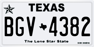 TX license plate BGV4382