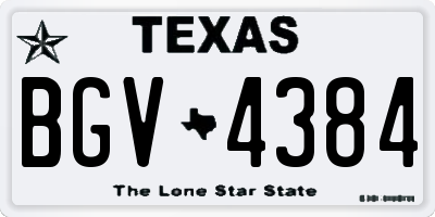 TX license plate BGV4384