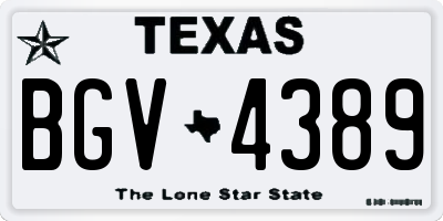 TX license plate BGV4389