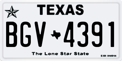 TX license plate BGV4391